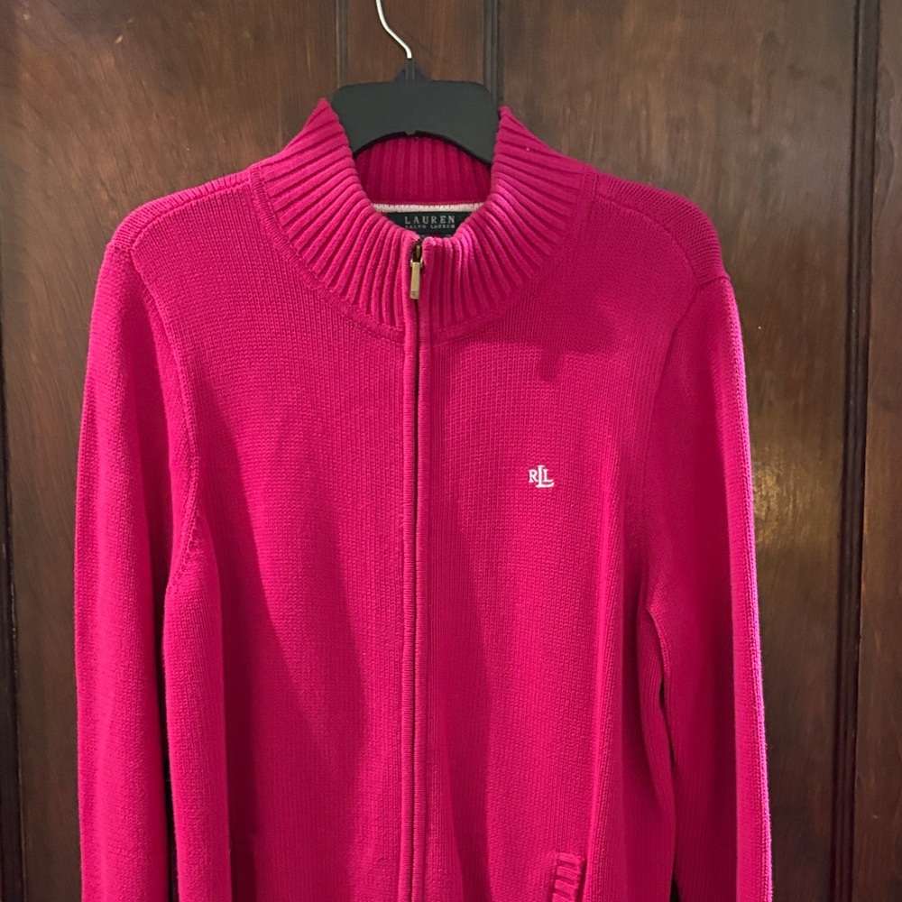 Ralph Lauren Vibrant Pink Zip-Up Sweater